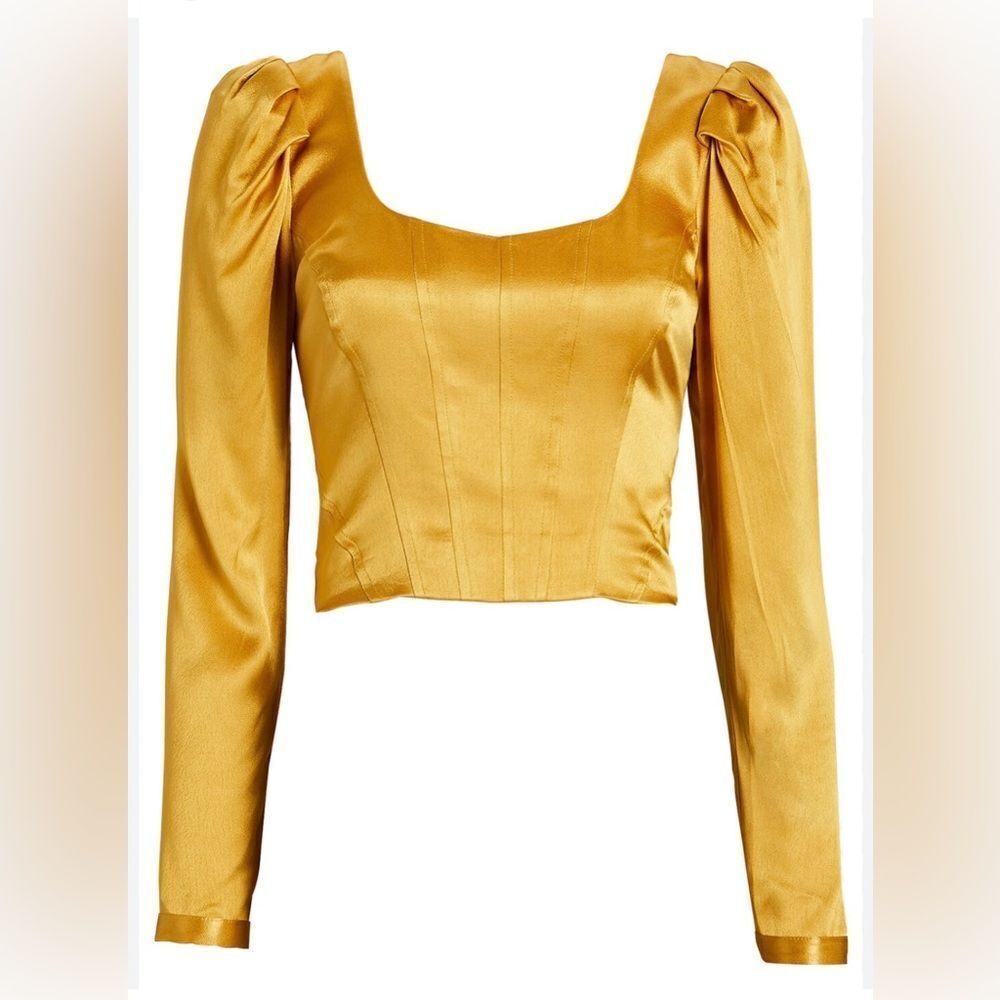 Intermix satin Yellow Women's Top, US10